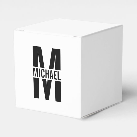 モノグラムパーソナライズされたと名前の好意ボックス フェイバーボックス (正面サイド)