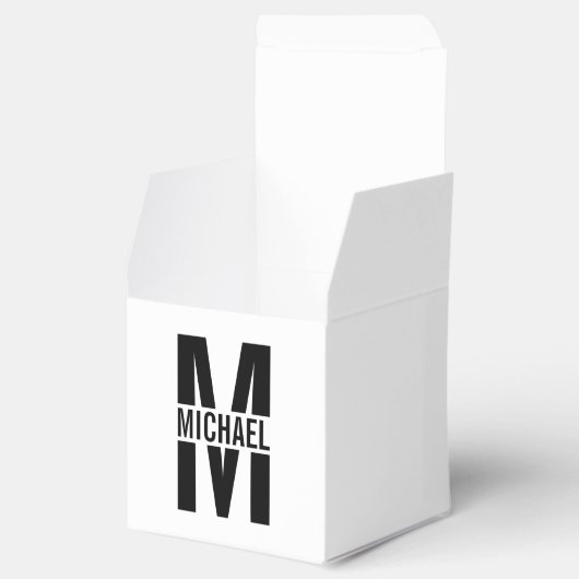 モノグラムパーソナライズされたと名前の好意ボックス フェイバーボックス (オープン)