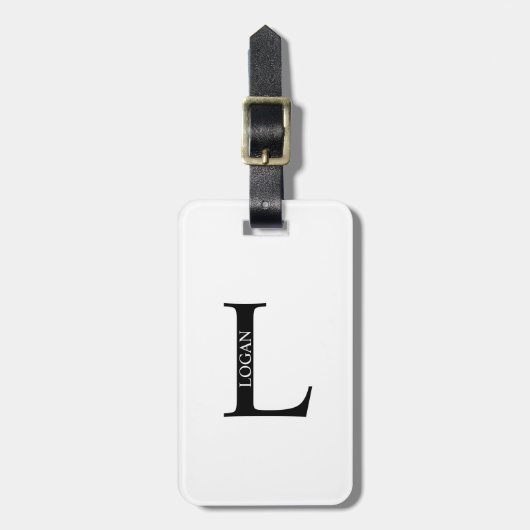 モノグラムパーソナライズされたと名前の荷物タグ ラゲッジタグ (正面縦)
