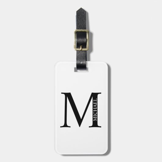 モノグラムパーソナライズされたと名前の荷物タグ ラゲッジタグ (正面縦)