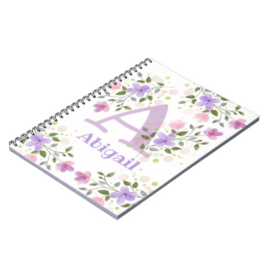 モノグラムパーソナライズされたと名前アビゲイル付き ノートブック (左側)