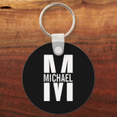 モノグラムパーソナライズされたと名前キーチェーン キーホルダー (正面)