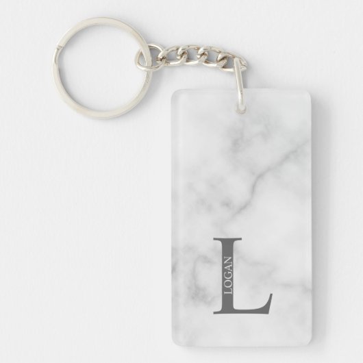 モノグラムパーソナライズされたと名前キーチェーン キーホルダー (正面)
