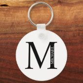 モノグラムパーソナライズされたと名前キーチェーン キーホルダー (正面)