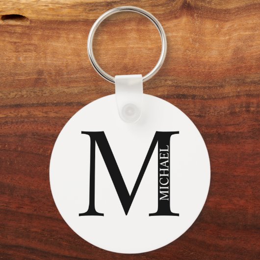 モノグラムパーソナライズされたと名前キーチェーン キーホルダー (正面)