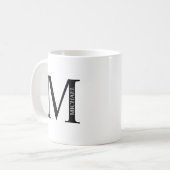 モノグラムパーソナライズされたと名前コーヒーマグ コーヒーマグカップ (正面左)