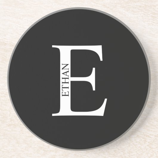 モノグラムパーソナライズされたと名前サンドストーンコースター コースター (正面)