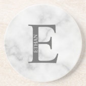 モノグラムパーソナライズされたと名前サンドストーンコースター コースター (正面)