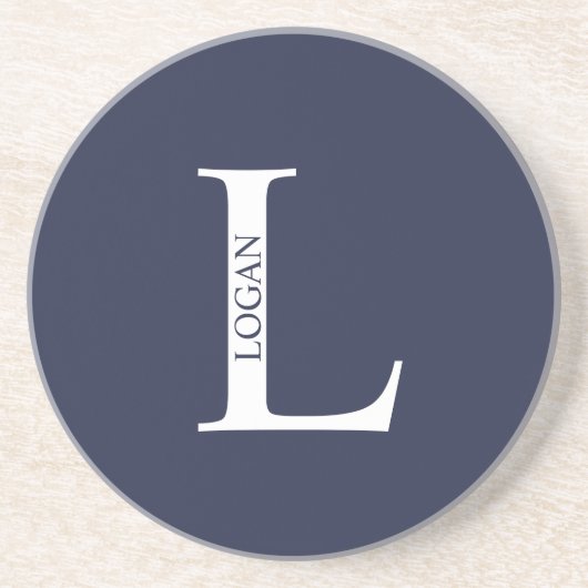 モノグラムパーソナライズされたと名前サンドストーンコースター コースター (正面)