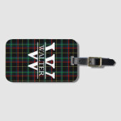 モノグラムパーソナライズされたと名前ダークプレイド ラゲッジタグ (正面横)