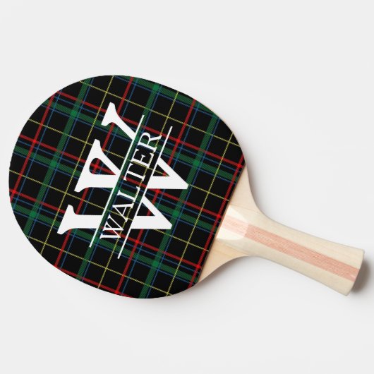 モノグラムパーソナライズされたと名前ダークプレイド 卓球ラケット (横)