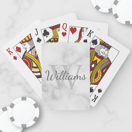 モノグラムパーソナライズされたと名前ホワイトマーブル トランプ