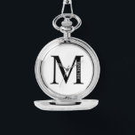 モノグラムパーソナライズされたと名前ポケット時計 腕時計<br><div class="desc">モノグラパーソナライズされたムと名前ギフトはモノグラパーソナライズされたムと名前をクラシックセリフフォントスタイルで特徴とする。父の日の贈り物としてパパのための贈り物、行商人のための贈り物、任意の特別な機会のために。</div>