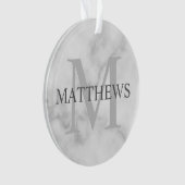 モノグラムパーソナライズされたと名前マーブルルック オーナメント (正面)