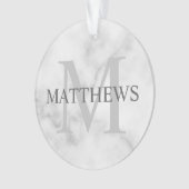 モノグラムパーソナライズされたと名前マーブルルック オーナメント (正面)