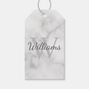 モノグラムパーソナライズされたと名前マーブルルック ギフトタグ