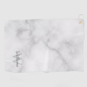 モノグラムパーソナライズされたと名前マーブルルック ゴルフタオル (横)