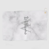 モノグラムパーソナライズされたと名前マーブルルック ゴルフタオル (横)