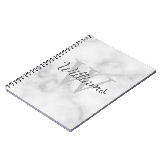 モノグラムパーソナライズされたと名前マーブルルック ノートブック (左側)