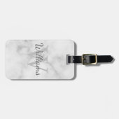 モノグラムパーソナライズされたと名前マーブルルック ラゲッジタグ (正面横)