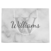 モノグラムパーソナライズされたと名前マーブルルック ラージペーパーバッグ (正面)