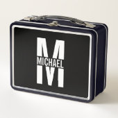 モノグラムパーソナライズされたと名前メタルランチボックス メタルランチボックス (正面)