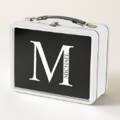 モノグラムパーソナライズされたと名前メタルランチボックス メタルランチボックス (正面)