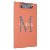 モノグラムパーソナライズされたと名前ライトピンク クリップボード (右)