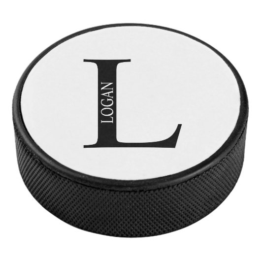 モノグラムパーソナライズされたと名前 アイスホッケーパック (3/4)