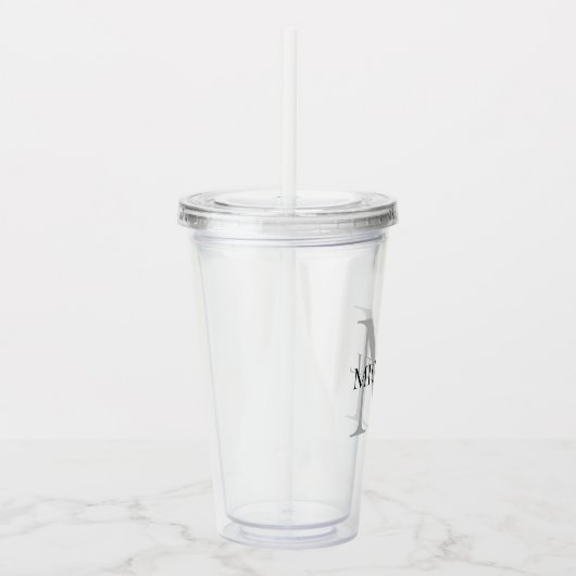 モノグラムパーソナライズされたと名前 アクリルタンブラー (右)