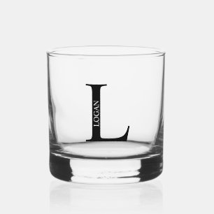モノグラムパーソナライズされたと名前 ウイスキーグラス