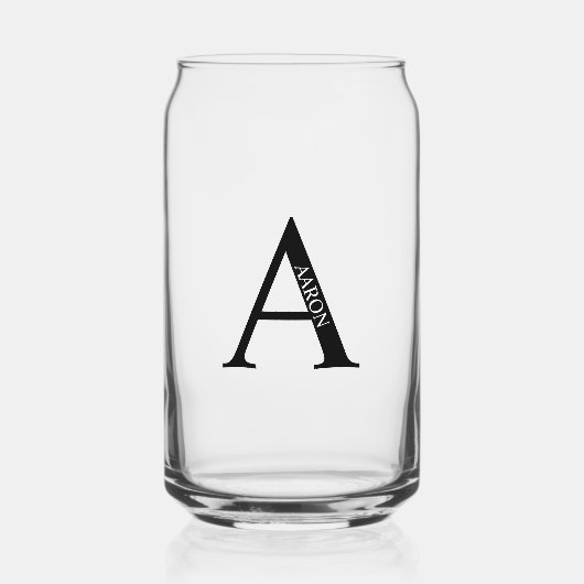 モノグラムパーソナライズされたと名前 ガラス缶 (正面)