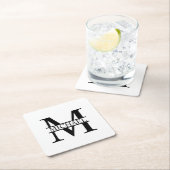 モノグラムパーソナライズされたと名前 スクエアペーパーコースター (インサイチュ)