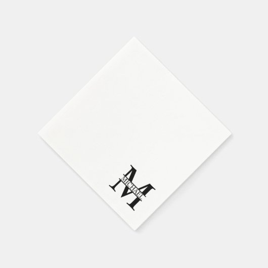 モノグラムパーソナライズされたと名前 スタンダードカクテルナプキン (角)