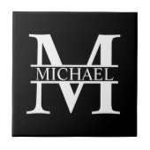 モノグラムパーソナライズされたと名前 タイル (正面)