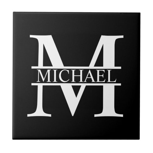 モノグラムパーソナライズされたと名前 タイル (正面)