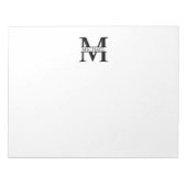 モノグラムパーソナライズされたと名前 ノートパッド (正面)