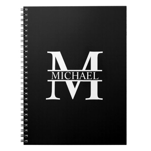 モノグラムパーソナライズされたと名前 ノートブック (正面)