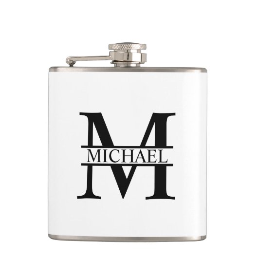 モノグラムパーソナライズされたと名前 フラスク (正面)