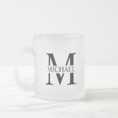 モノグラムパーソナライズされたと名前 フロストグラスマグカップ (左)