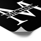 モノグラムパーソナライズされたと名前 ポスター (角)