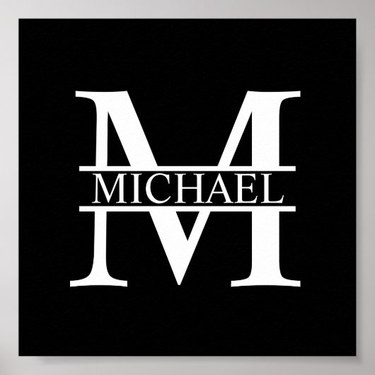 モノグラムパーソナライズされたと名前 ポスター (正面)