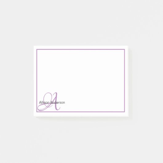 モノグラムパーソナライズされたと名前 ポストイット (正面)