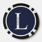 モノグラムパーソナライズされたと名前 ポーカーチップ (裏面)