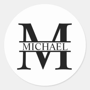 モノグラムパーソナライズされたと名前 ラウンドシール