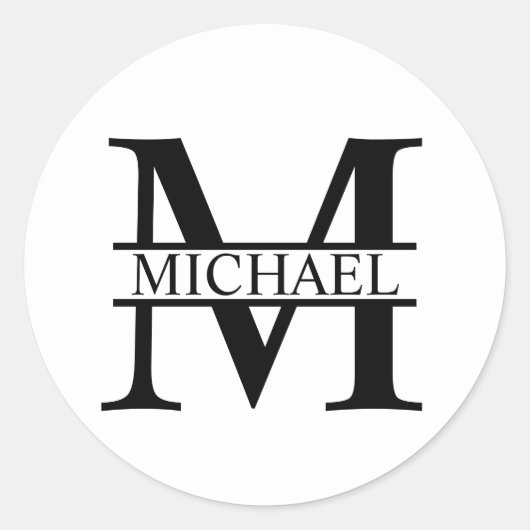 モノグラムパーソナライズされたと名前 ラウンドシール (正面)