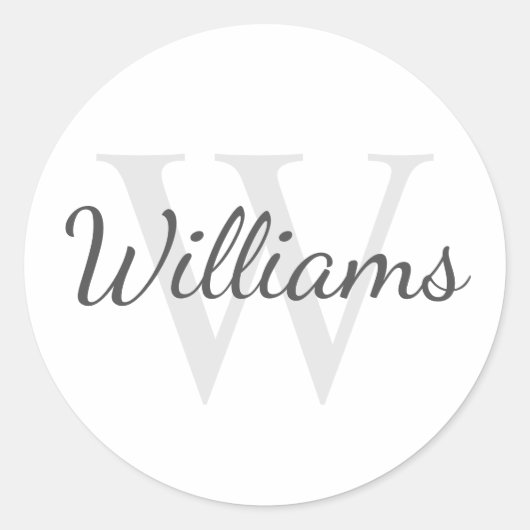 モノグラムパーソナライズされたと名前 ラウンドシール (正面)