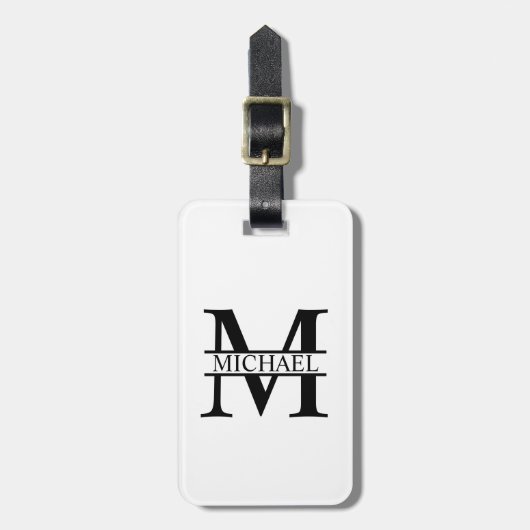 モノグラムパーソナライズされたと名前 ラゲッジタグ (正面縦)