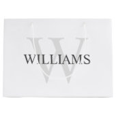 モノグラムパーソナライズされたと名前 ラージペーパーバッグ (正面)