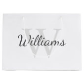 モノグラムパーソナライズされたと名前 ラージペーパーバッグ (正面)